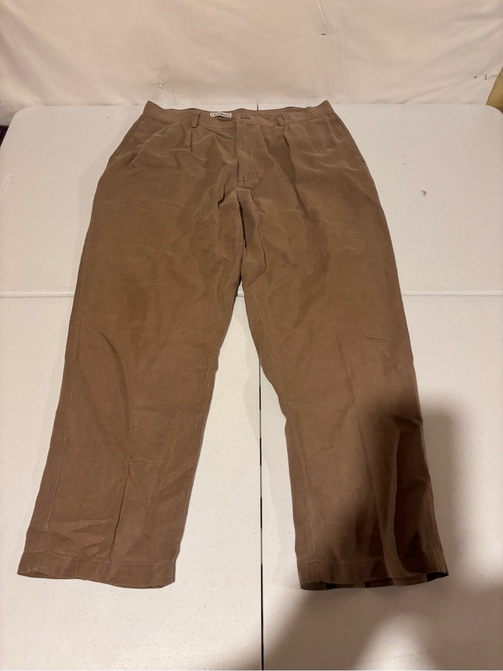 Vintage LL Bean Men’s Size 36x30 Linen Blend Brown Straight Business Casual Pant